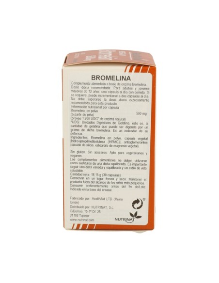 Bromelina 30 cápsulas Health Aid