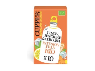 Infusión fría con limón, jengibre y cúrcuma Bio