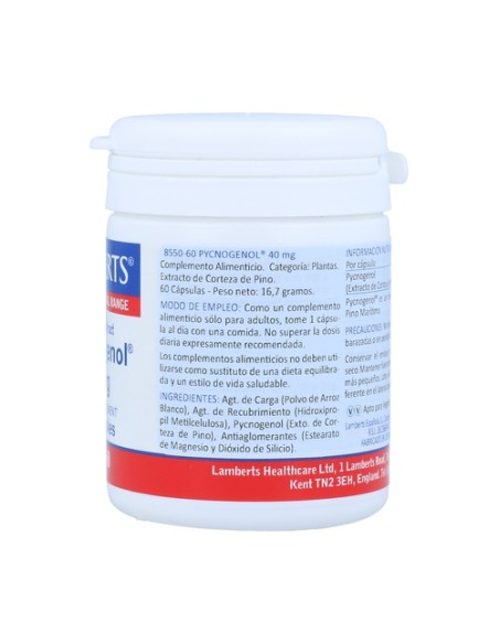 Pycnogenol 60 cápsulas de 40mg Lamberts Pycnogenol 60 cápsulas de 40mg Lamberts