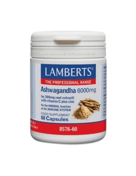 Ashwagandha 6000 mg 60 cápsulas Lamberts Ashwagandha 6000 mg 60 cápsulas Lamberts