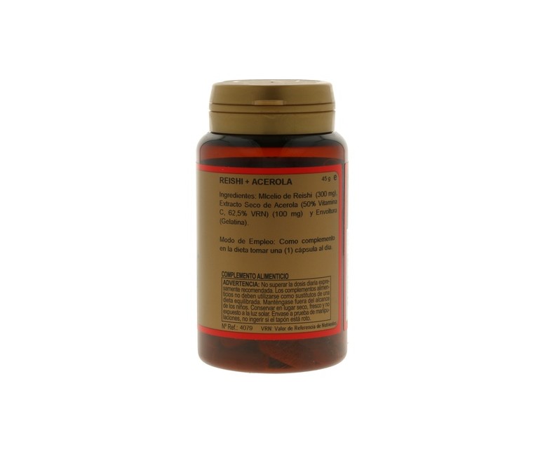 Reishi (micelio) y Acerola 90 cápsulas de 400mg Obire