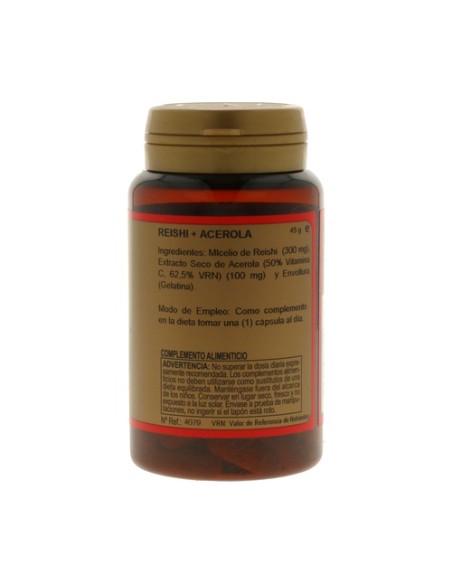Reishi (micelio) y Acerola 90 cápsulas de 400mg Obire