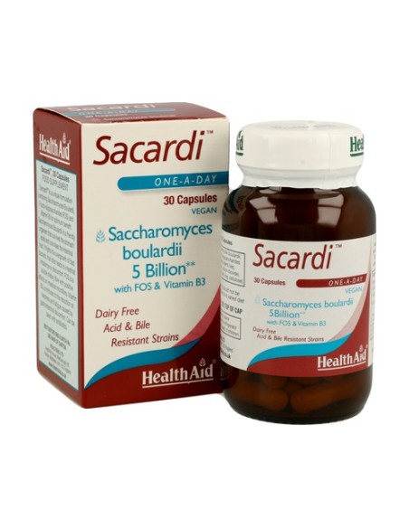 Sacardi (Saccharomyces Boulardii) 30 cápsulas vegetales Health Aid