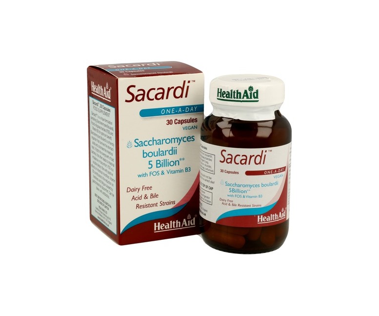 Sacardi (Saccharomyces Boulardii) 30 cápsulas vegetales Health Aid
