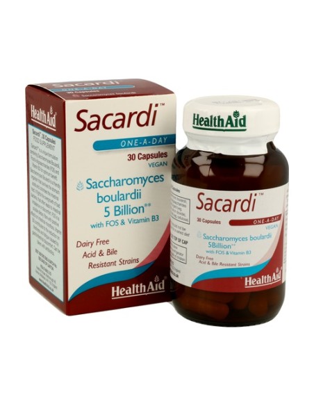 Sacardi (Saccharomyces Boulardii) 30 cápsulas vegetales Health Aid
