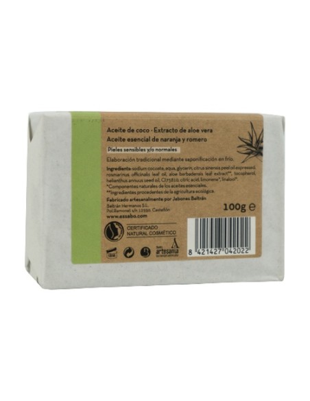 Jabón natural aloe vera 1 unidad de 100g Essabo