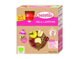 Pouche Fruta Bio Manzana, Fresa y Arándano 4x90g - Babybio