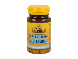 Calcio 500 + Vitamina D para Huesos Fuertes - Nature Essential