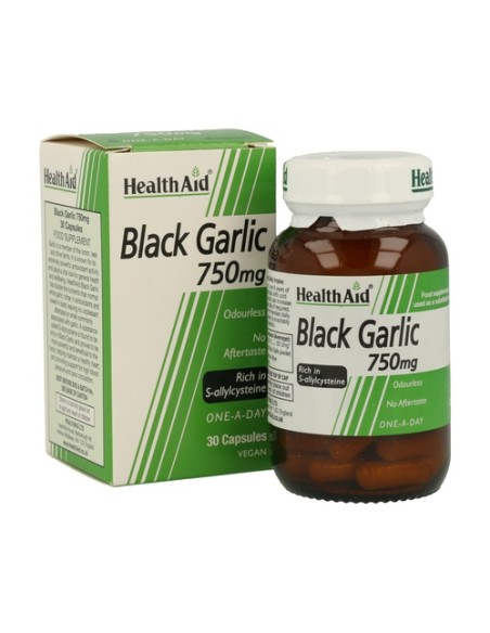 Ajo Negro (Black Garlic) 30 cápsulas de 750mg Health Aid Ajo Negro (Black Garlic) 30 cápsulas de 750mg Health Aid