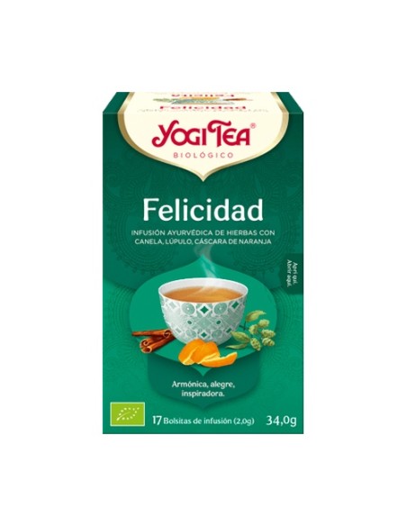 Felicidad orgánica 17 bolsitas infusoras de 2g Yogi Tea Felicidad orgánica 17 bolsitas infusoras de 2g Yogi Tea
