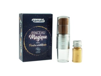 Pincel Mágico Polvo Brillante Color Dorado Namaki