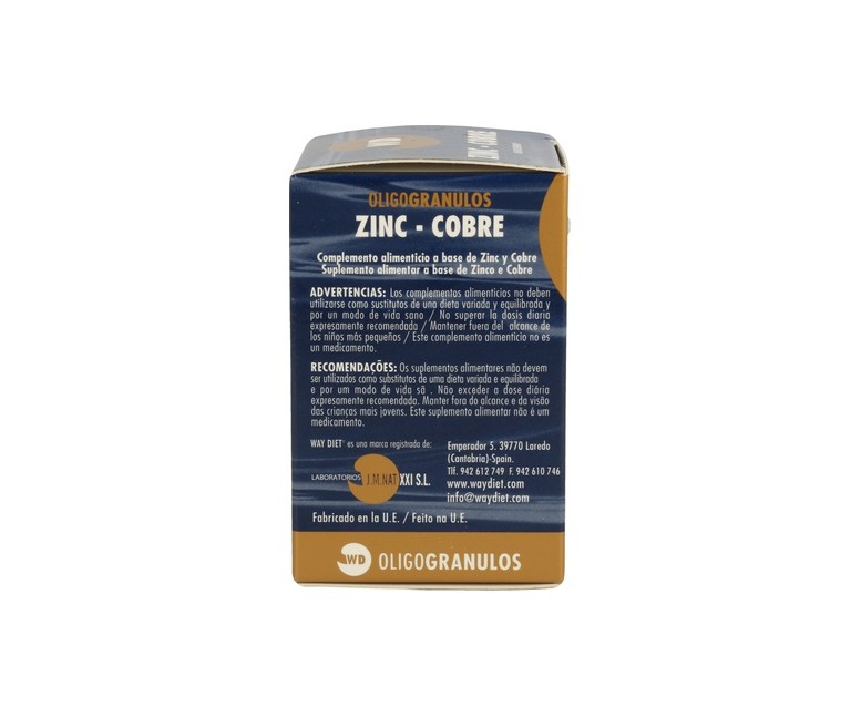 Zinc-Cobre oligogranulos 50 cápsulas Waydiet