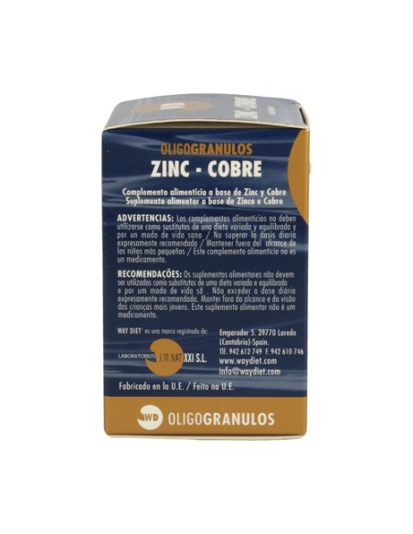 Zinc-Cobre oligogranulos 50 cápsulas Waydiet Zinc-Cobre oligogranulos 50 cápsulas Waydiet