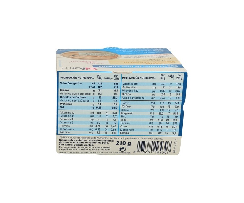Copa De Vainilla Y Caramelo 210 g Biform
