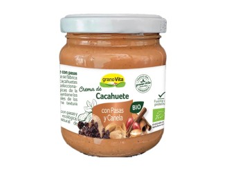 Crema cacahuete, pasas y canela bio