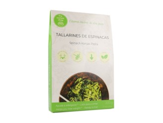 Tallarines de espinacas de konjac