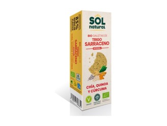 Galletas de trigo sarraceno con chía, quinoa y cúrcuma Bio
