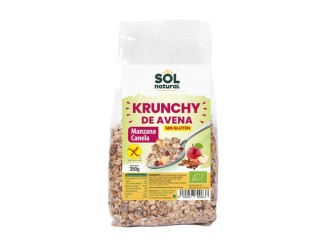 Muesli krunchy de avena sin gluten con manzana y canela Bio