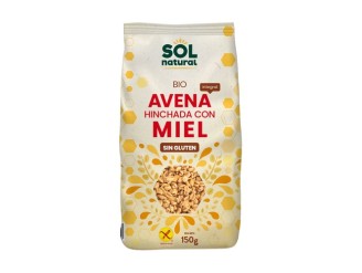 Avena sin gluten hinchada con miel Bio