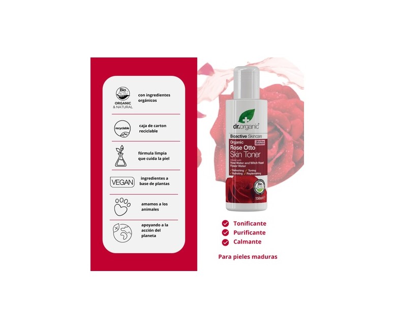 Organic Rose- Tónico para la piel 150 ml Dr. Organic