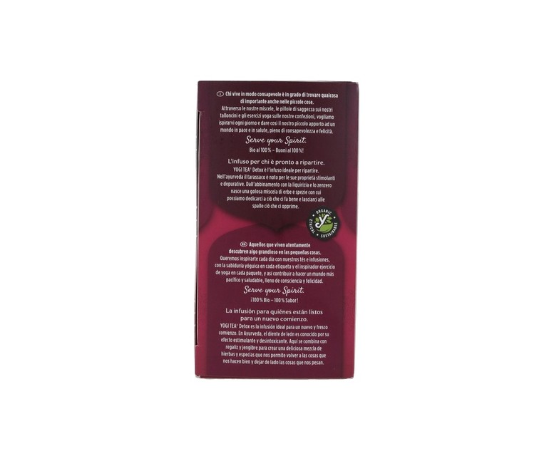 Infusión ayurvédica Detox 17 bolsitas infusoras de 1.8g Yogi Tea
