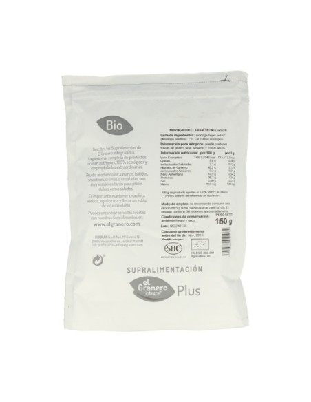 Moringa en Polvo Bio 150 g de polvo El Granero Integral
